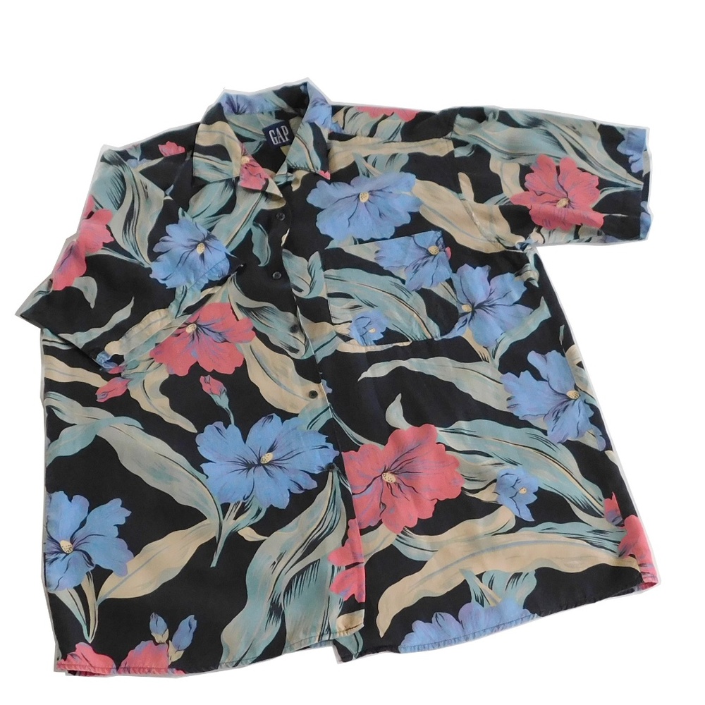 Large Hawaiian Print GAP Button Down Shirt